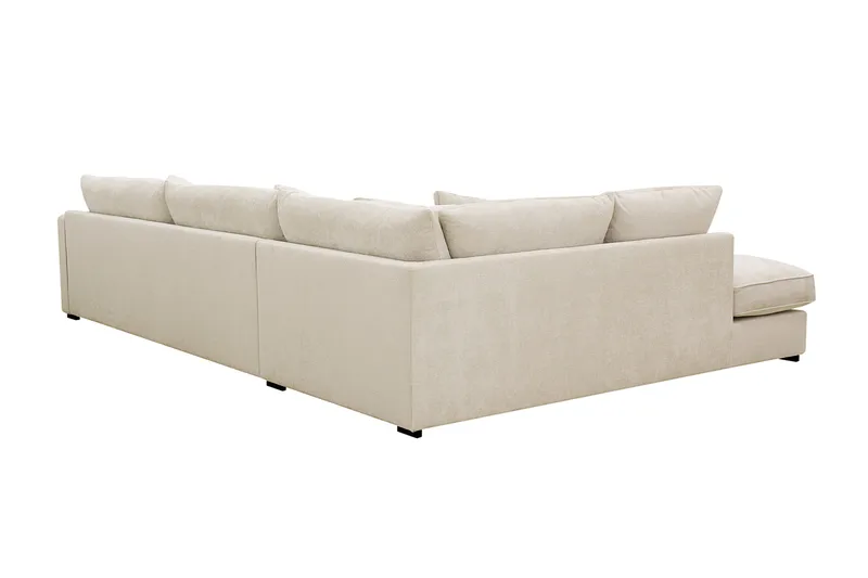 Rossita Lyx 4-sits Vänstervänd L-formad Extra Djup Schäslongsoffa i Chenille - Beige Chenille - Möbler - Soffa - Divansoffa & schäslongsoffa - 4 sits soffa med divan