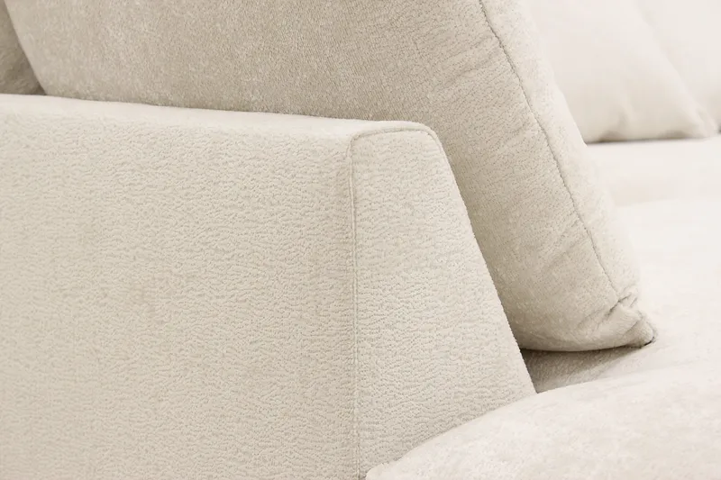 Rossita Lyx 4-sits Vänstervänd L-formad Extra Djup Schäslongsoffa i Chenille - Beige Chenille - Möbler - Soffa - Divansoffa & schäslongsoffa - 4 sits soffa med divan
