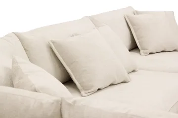 Rossita Lyx 4-sits Vänstervänd L-formad Extra Djup Schäslongsoffa i Chenille - Beige Chenille - Möbler - Soffa - Divansoffa & schäslongsoffa - 4 sits soffa med divan