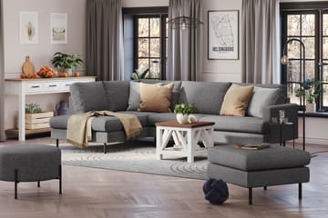 Soffa m. Schäslong Menard Compact 4-sits - Mörkgrå - Möbler - Soffa - Divansoffa & schäslongsoffa - 4 sits soffa med divan