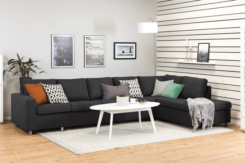 Soffa Nevada 4-sits med Schäslong Höger - Antracit - Möbler - Soffa - Divansoffa & schäslongsoffa - 4 sits soffa med divan