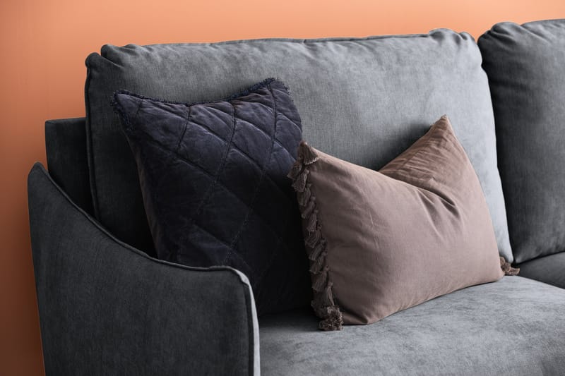 Trend Lyx 3-sits Divansoffa Höger - Mörkgrå/Ek - Möbler - Soffa - Divansoffa & schäslongsoffa - 4 sits soffa med divan