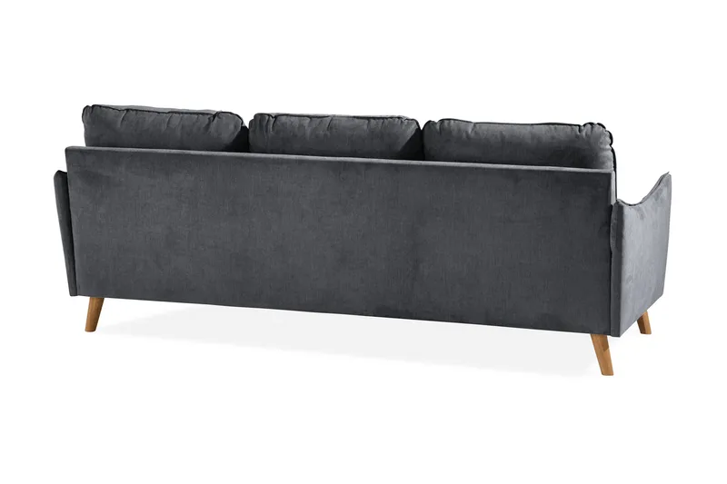 Trend Lyx 3-sits Divansoffa Höger - Mörkgrå/Ek - Möbler - Soffa - Divansoffa & schäslongsoffa - 4 sits soffa med divan