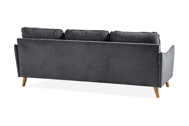 Trend Lyx 3-sits Divansoffa Höger - Mörkgrå/Ek - Möbler - Soffa - Divansoffa & schäslongsoffa - 4 sits soffa med divan