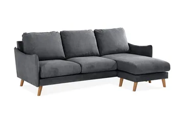 Trend Lyx 3-sits Divansoffa Höger - Mörkgrå/Ek - Möbler - Soffa - Divansoffa & schäslongsoffa - 4 sits soffa med divan