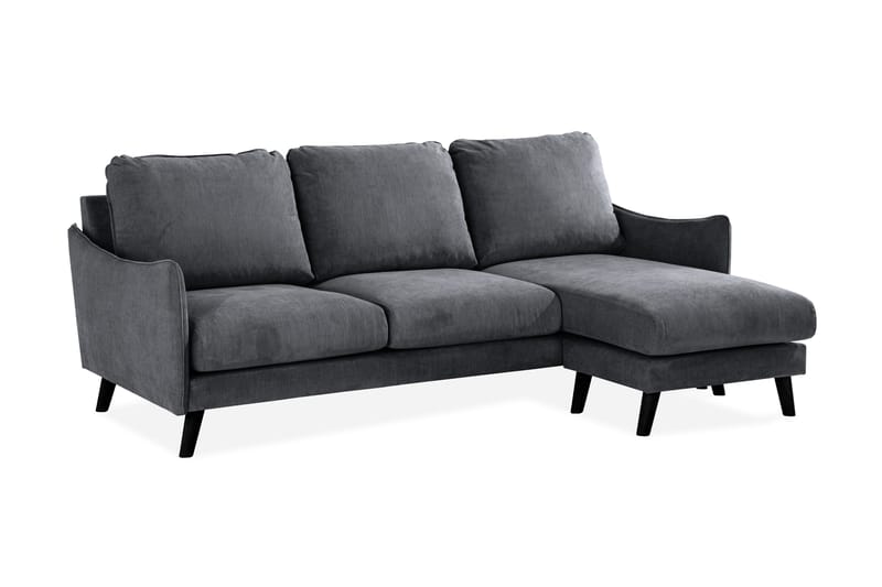 Trend Lyx 3-sits Divansoffa Höger - Mörkgrå/Svart - Möbler - Soffa - Divansoffa & schäslongsoffa - 4 sits soffa med divan
