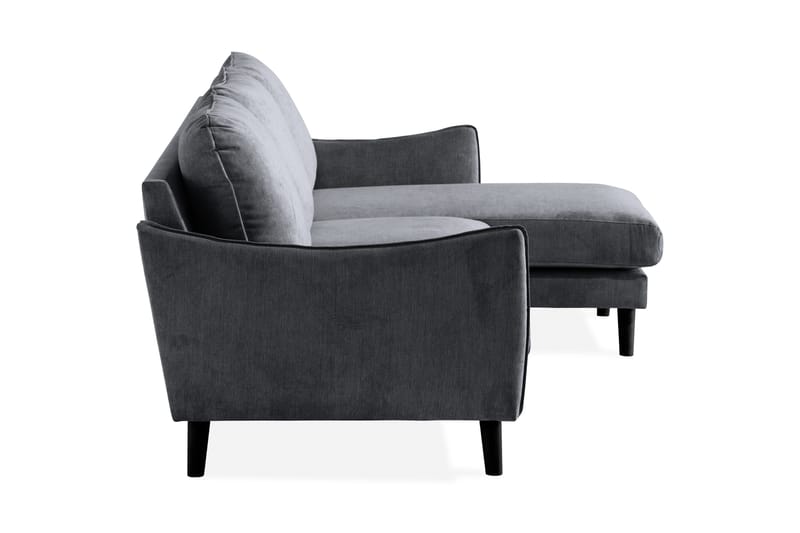 Trend Lyx 3-sits Divansoffa Höger - Mörkgrå/Svart - Möbler - Soffa - Divansoffa & schäslongsoffa - 4 sits soffa med divan