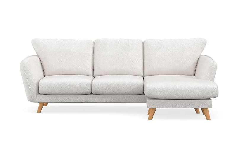 Trend Lyx 3-sits Divansoffa Höger, Vit|Bouclé