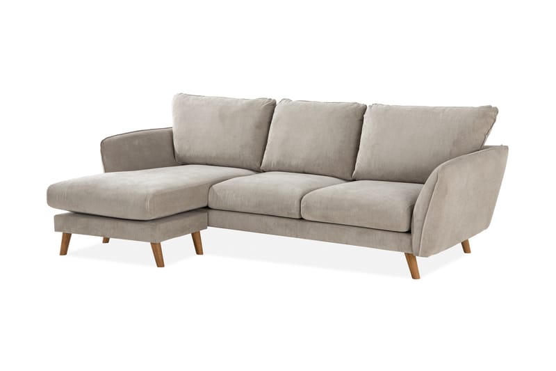Trend Lyx 3-sits Divansoffa Vänster - Beige/Ek - Möbler - Soffa - Divansoffa & schäslongsoffa - 4 sits soffa med divan