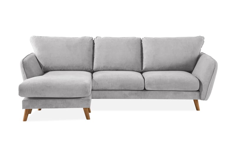 Trend Lyx 3-sits Divansoffa Vänster - Ljusgrå/Ek - Möbler - Soffa - Divansoffa & schäslongsoffa - 4 sits soffa med divan