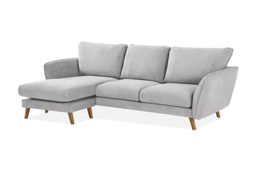 Trend Lyx 3-sits Divansoffa Vänster - Ljusgrå/Ek - Möbler - Soffa - Divansoffa & schäslongsoffa - 4 sits soffa med divan