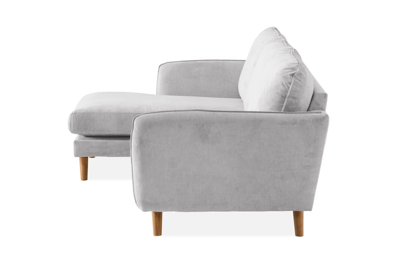 Trend Lyx 3-sits Divansoffa Vänster - Ljusgrå/Ek - Möbler - Soffa - Divansoffa & schäslongsoffa - 4 sits soffa med divan