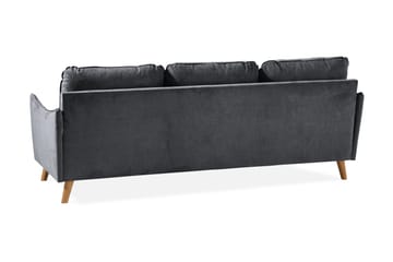Trend Lyx 3-sits Divansoffa Vänster - Mörkgrå/Ek - Möbler - Soffa - Divansoffa & schäslongsoffa - 4 sits soffa med divan