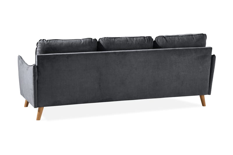 Trend Lyx 3-sits Divansoffa Vänster - Mörkgrå/Ek - Möbler - Soffa - Divansoffa & schäslongsoffa - 4 sits soffa med divan
