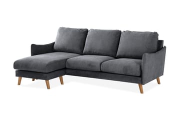 Trend Lyx 3-sits Divansoffa Vänster - Mörkgrå/Ek - Möbler - Soffa - Divansoffa & schäslongsoffa - 4 sits soffa med divan