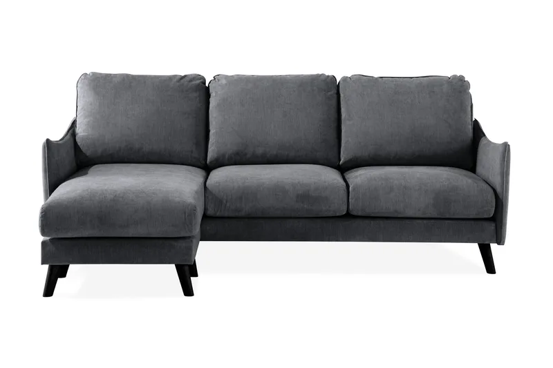 Trend Lyx 3-sits Divansoffa Vänster, Mörkgrå/Svart
