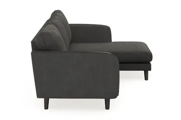 Trend Lyx 3-sits Högervänd L-formad Divansoffa i Manchester - Mörkgrå - Möbler - Soffa - Divansoffa & schäslongsoffa - 4 sits soffa med divan