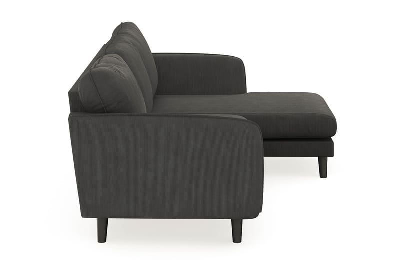 Trend Lyx 3-sits Högervänd L-formad Divansoffa i Manchester - Mörkgrå - Möbler - Soffa - Divansoffa & schäslongsoffa - 4 sits soffa med divan