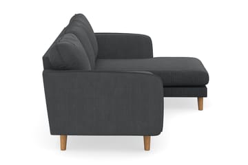 Trend Lyx 3-sits Högervänd L-formad Divansoffa i Manchester - Mörkgrå - Möbler - Soffa - Divansoffa & schäslongsoffa - 4 sits soffa med divan