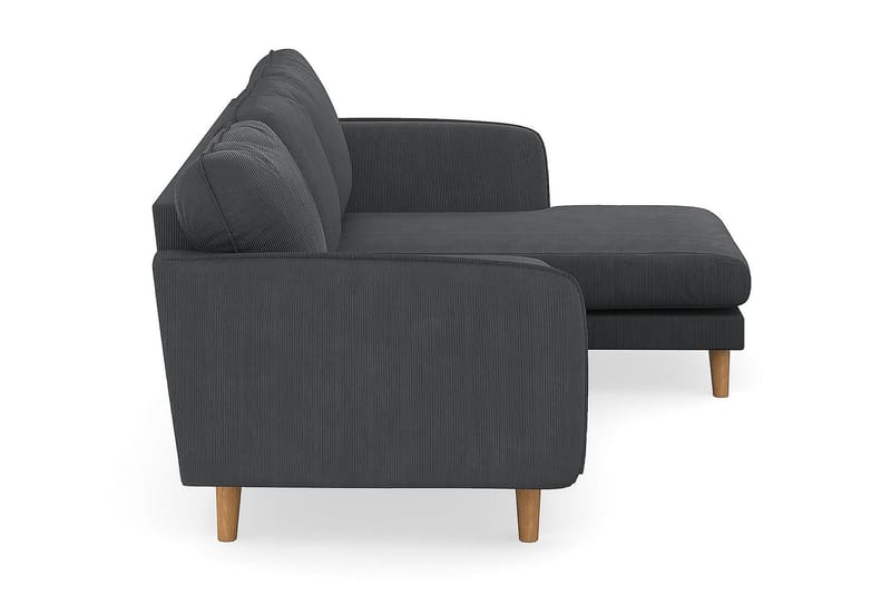 Trend Lyx 3-sits Högervänd L-formad Divansoffa i Manchester - Mörkgrå - Möbler - Soffa - Divansoffa & schäslongsoffa - 4 sits soffa med divan