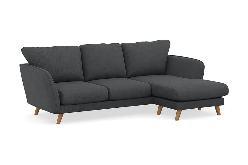 Trend Lyx 3-sits Högervänd L-formad Divansoffa i Manchester - Mörkgrå - Möbler - Soffa - Divansoffa & schäslongsoffa - 4 sits soffa med divan