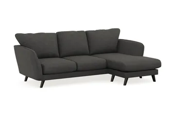 Trend Lyx 3-sits Högervänd L-formad Divansoffa i Manchester - Mörkgrå - Möbler - Soffa - Divansoffa & schäslongsoffa - 4 sits soffa med divan