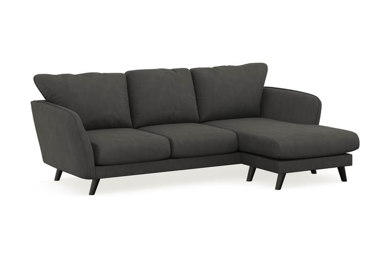 Trend Lyx 3-sits Högervänd L-formad Divansoffa i Manchester - Mörkgrå - Möbler - Soffa - Divansoffa & schäslongsoffa - 4 sits soffa med divan