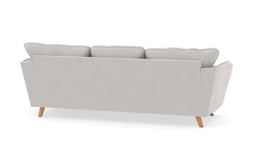 Trend Lyx 3-sits Högervänd L-formad Divansoffa i Sammet - Krämvit - Möbler - Soffa - Divansoffa & schäslongsoffa - 4 sits soffa med divan