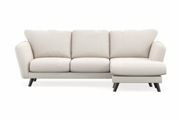 Trend Lyx 3-sits Högervänd L-formad Divansoffa i Sammet - Krämvit - Möbler - Soffa - Divansoffa & schäslongsoffa - 4 sits soffa med divan