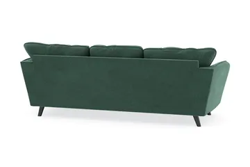 Trend Lyx 3-sits Högervänd L-formad Divansoffa i Sammet - Mörkgrön - Möbler - Soffa - Divansoffa & schäslongsoffa - 4 sits soffa med divan