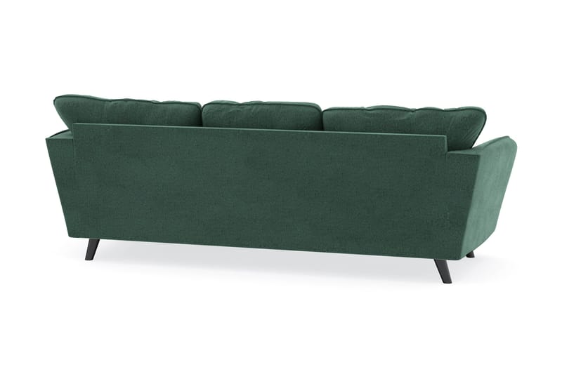 Trend Lyx 3-sits Högervänd L-formad Divansoffa i Sammet - Mörkgrön - Möbler - Soffa - Divansoffa & schäslongsoffa - 4 sits soffa med divan