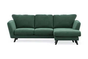 Trend Lyx 3-sits Högervänd L-formad Divansoffa i Sammet - Mörkgrön - Möbler - Soffa - Divansoffa & schäslongsoffa - 4 sits soffa med divan