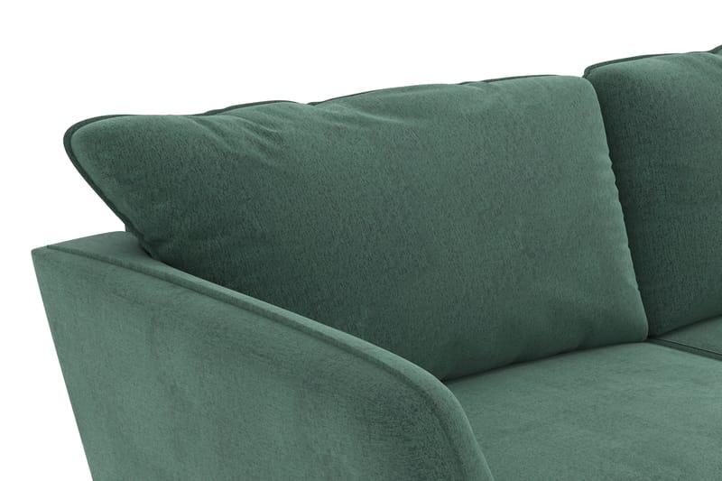 Trend Lyx 3-sits Högervänd L-formad Divansoffa i Sammet - Mörkgrön - Möbler - Soffa - Divansoffa & schäslongsoffa - 4 sits soffa med divan
