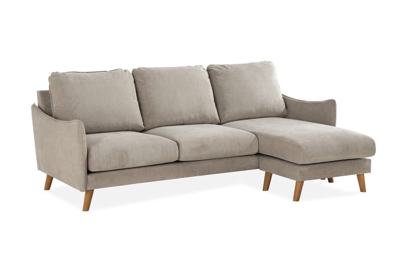 Trend Lyx 3-sits Högervänd L-formad Divansoffa i Tyg - Beige - Möbler - Soffa - Divansoffa & schäslongsoffa - 4 sits soffa med divan