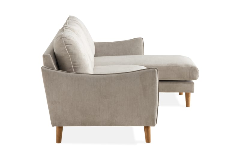 Trend Lyx 3-sits Högervänd L-formad Divansoffa i Tyg - Beige - Möbler - Soffa - Divansoffa & schäslongsoffa - 4 sits soffa med divan
