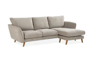 Trend Lyx 3-sits Högervänd L-formad Divansoffa i Tyg - Beige - Möbler - Soffa - Divansoffa & schäslongsoffa - 4 sits soffa med divan