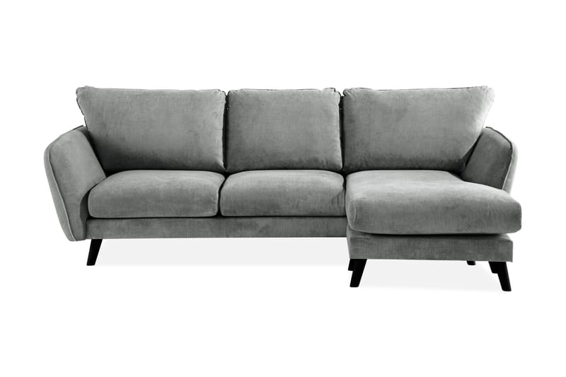 Trend Lyx 3-sits Högervänd L-formad Divansoffa i Tyg - Grå - Möbler - Soffa - Divansoffa & schäslongsoffa - 4 sits soffa med divan