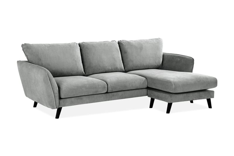 Trend Lyx 3-sits Högervänd L-formad Divansoffa i Tyg - Grå - Möbler - Soffa - Divansoffa & schäslongsoffa - 4 sits soffa med divan