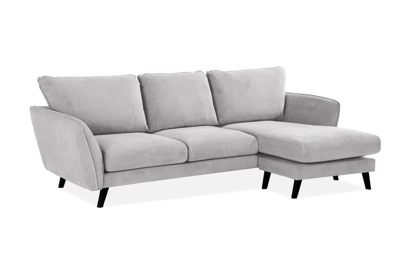 Trend Lyx 3-sits Högervänd L-formad Divansoffa i Tyg - Ljusgrå - Möbler - Soffa - Divansoffa & schäslongsoffa - 4 sits soffa med divan