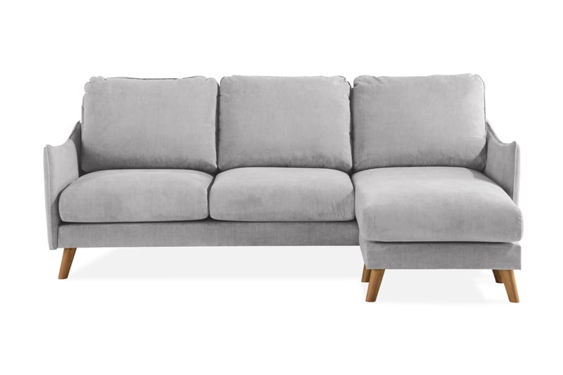Trend Lyx 3-sits Högervänd L-formad Divansoffa i Tyg - Ljusgrå - Möbler - Soffa - Divansoffa & schäslongsoffa - 4 sits soffa med divan