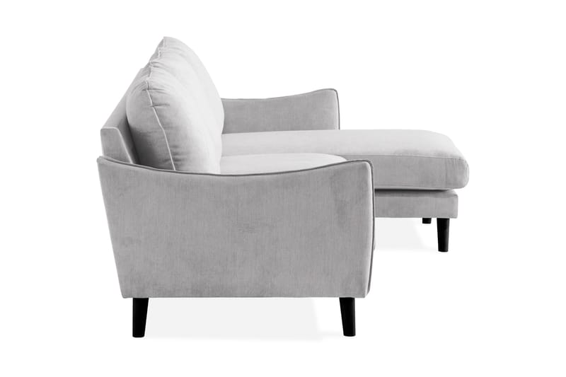 Trend Lyx 3-sits Högervänd L-formad Divansoffa i Tyg - Ljusgrå - Möbler - Soffa - Divansoffa & schäslongsoffa - 4 sits soffa med divan