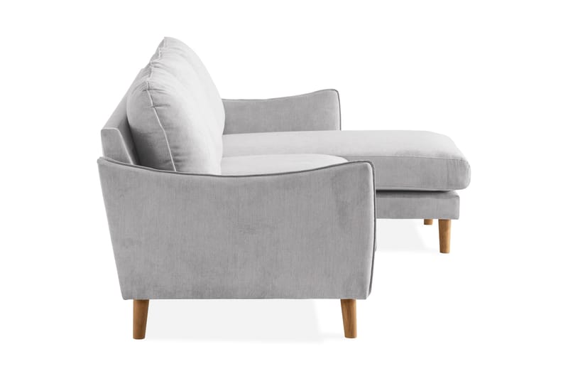 Trend Lyx 3-sits Högervänd L-formad Divansoffa i Tyg - Ljusgrå - Möbler - Soffa - Divansoffa & schäslongsoffa - 4 sits soffa med divan