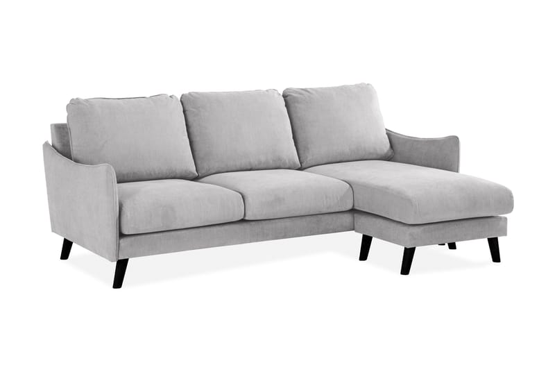 Trend Lyx 3-sits Högervänd L-formad Divansoffa i Tyg - Ljusgrå - Möbler - Soffa - Divansoffa & schäslongsoffa - 4 sits soffa med divan