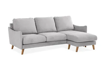 Trend Lyx 3-sits Högervänd L-formad Divansoffa i Tyg - Ljusgrå - Möbler - Soffa - Divansoffa & schäslongsoffa - 4 sits soffa med divan