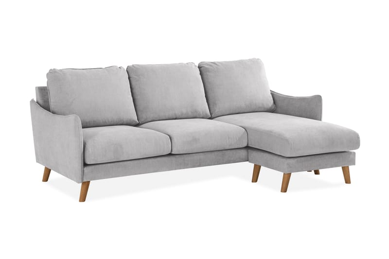 Trend Lyx 3-sits Högervänd L-formad Divansoffa i Tyg - Ljusgrå - Möbler - Soffa - Divansoffa & schäslongsoffa - 4 sits soffa med divan