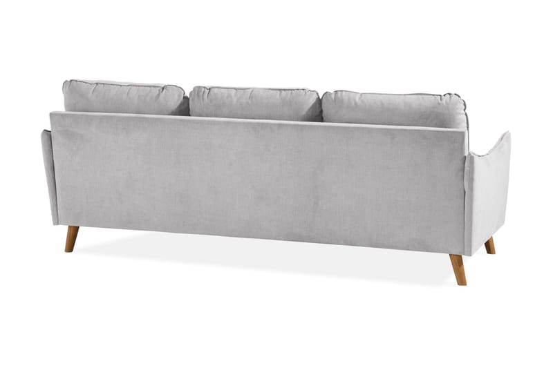 Trend Lyx 3-sits Högervänd L-formad Divansoffa i Tyg - Ljusgrå - Möbler - Soffa - Divansoffa & schäslongsoffa - 4 sits soffa med divan