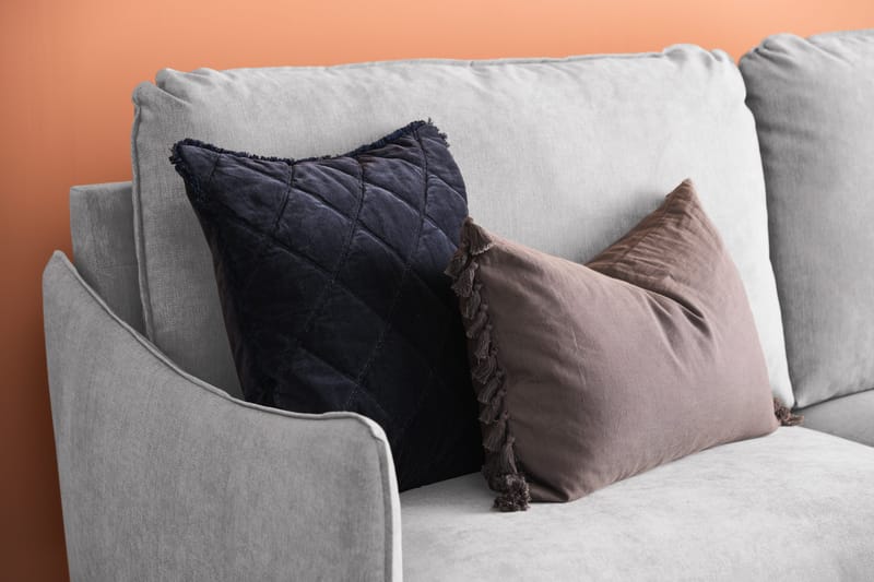 Trend Lyx 3-sits Högervänd L-formad Divansoffa i Tyg - Ljusgrå - Möbler - Soffa - Divansoffa & schäslongsoffa - 4 sits soffa med divan