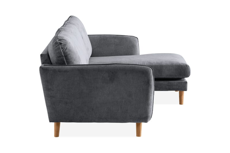 Trend Lyx 3-sits Högervänd L-formad Divansoffa i Tyg - Mörkgrå - Möbler - Soffa - Divansoffa & schäslongsoffa - 4 sits soffa med divan