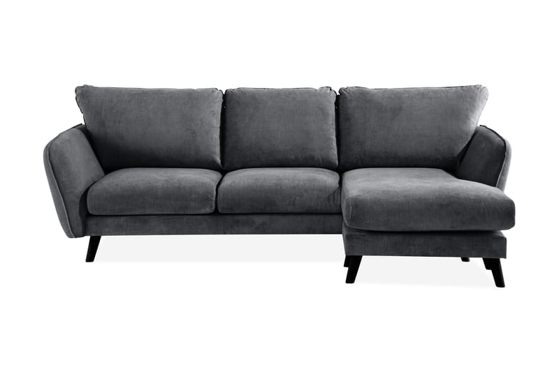 Trend Lyx 3-sits Högervänd L-formad Divansoffa i Tyg - Mörkgrå - Möbler - Soffa - Divansoffa & schäslongsoffa - 4 sits soffa med divan