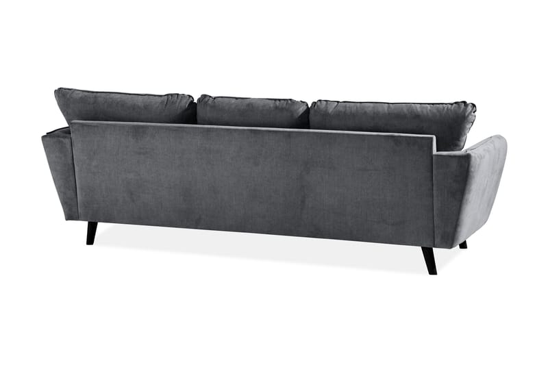 Trend Lyx 3-sits Högervänd L-formad Divansoffa i Tyg - Mörkgrå - Möbler - Soffa - Divansoffa & schäslongsoffa - 4 sits soffa med divan